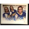 Image 1 : SLAP SHOT'S HANSON BROTHERS TRIPLE SIGNED 8X10 PHOTO (JSA WITNESSED)