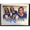Image 1 : SLAP SHOT'S HANSON BROTHERS TRIPLE SIGNED 8X10 PHOTO (JSA WITNESSED)
