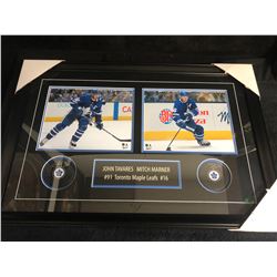 Tavares,J / Marner,M Dual-Signed Puck Frame Maple Leafs (Frameworth COA)