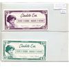 Image 1 : Lot of 2 different Claudette Enterprises Scrip. Redeemable in Merchandise in 25 cents and $1 denomin