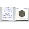 Image 1 : 1918 Silver 25 cents. Last year of World War I. VG-8.