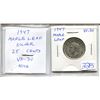 Image 1 : 1947 Maple Leaf Silver 25 cents. (Issued in 1948!). VF-30. Nice.