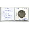 1938 George VI Silver 50 cents. Key Date. Mintage of only 192, 018. F-15.