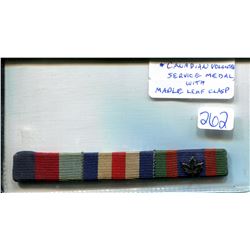 World War II Ribbon Bar. Includes 1939-1945 Star, France & Germany Star and Canadian Volunteer Servi