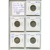 Image 1 : Lot of 5 different George VI Silver 10 cents: 1940, 1943, 1945, 1947 Maple Leaf, & 1951. Coins grade