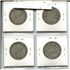 Image 2 : Lot of 4 different George V Silver 50 cents: 1917, 1918, 1919, 1920 Narrow 0. Coins grade G-6 to VG-