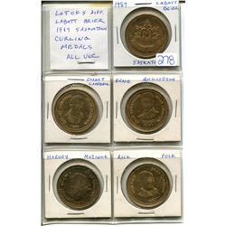 Lot of 5 different 1989 Saskatoon Labatt Brier medals including Brier medal, Garnet Campbell, Ernie 