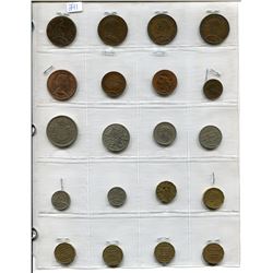 Lot of 20 different British coins 1894 – 1966. Includes half crown, two shilling, shillings, 6-pence
