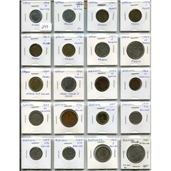 Lot of 20 different coins from Spain & Portugal. 10 from Spain including 8 from Franco rule plus Wor