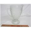 Image 1 : Large Depression Glass Water Pitcher Iris and Herringbone no damage