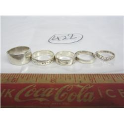 Vintage Lot of 5 Sterling Rings