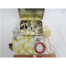 Tin full of Costume Jewellery
