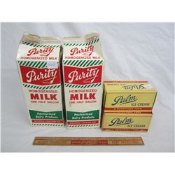 Lot of 4 advertising items 2 Purity Milk and 2 Palm Ice Cream Boxes