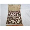 Image 1 : Matching Pair of New Old Stock Sask 1930 license plates