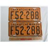 Image 1 : Matching Pair of 1950 Sask. License Plates