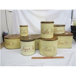 Mid Century 8 piece Cannister Set