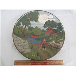 Plaster Plaque from Byron Molds 1972 with Farm Scene
