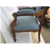 Image 4 : Antique Walnut Eastlake Arm Chair with Blue Upholstery