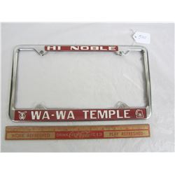 WA-WA Temple License Plate Holder