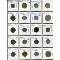 Lot of 20 different Eastern European coins. Bulgaria, Czechoslovakia, Hungary, Poland, Romania, Russ