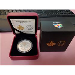 2017 Maple Leaves 150th Anniversary of Canada $10. .9999 pure silver. Housed in original case and bo