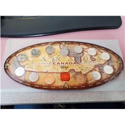 1999 Millennium 13-coin set of Canadian 25 cents. Official issue of the Royal Canadian Mint. Include