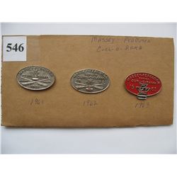 MASSEY-FERGUSON CURL-O-RAMA PINS  (1961,  1962,  1963)