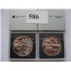 Image 1 : 1990 & 1991 B.U. CANADIAN SILVER DOLLARS