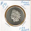 Image 1 : 1 TROY OUNCE - .999 FINE SILVER - INDIAN HEAD