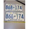 Image 1 : Pair of 1968 Ontario license plates