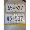 Image 1 : Pair of 1972 Ontario license plates
