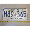 Image 1 : 1979 Ontario license plate