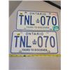 Image 1 : Pair of 1992 Ontario license plates