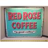 Image 1 : Decorative Red Rose coffee tin sign 20" X 16"