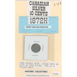 One Ten Cent Coin (Canadian) 1972H