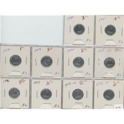 Lot Of Ten Cent Coins (Canadian) 1990-1998