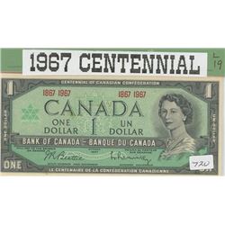 One Dollar Bill (Canadian Centennial) 1967