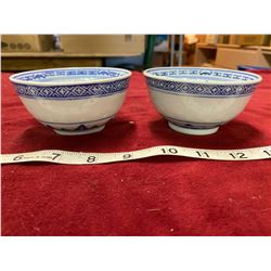 2 Blue And White Bowls Made In China