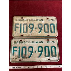 (2) Saskatchewan License Plates 1970