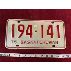 Saskatchewan License Plate 1975