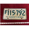 Image 1 : Saskatchewan License Plate 1974