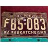 Image 3 : (3) Saskatchewan License Plates 1954 + 1969 + 1967