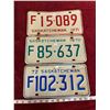 Image 1 : (3) Saskatchewan License Plates 1970 + 1971 + 1972