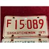 Image 3 : (3) Saskatchewan License Plates 1970 + 1971 + 1972