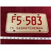 Image 1 : Saskatchewan License Plate 1975