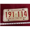 Image 1 : Saskatchewan License Plate 1973 "Home Of The RCMP"