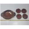Image 1 : Carlton ware Rouge Royale dish & 4 nut bowls