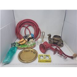 Lot of collectibles and treasures, CPR insulator, meat grinder and more