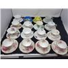 Image 1 : 16 tea cups with their matching saucers, many are Royal Albert