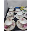 Image 3 : 16 tea cups with their matching saucers, many are Royal Albert